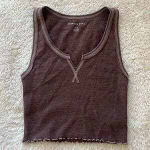 American Eagle Brown Cropped Tank Top